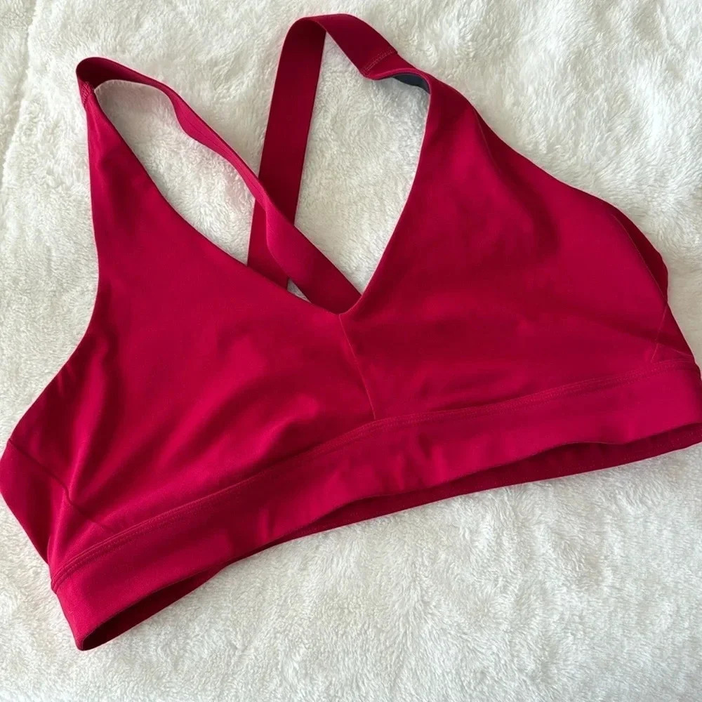 prAna Layna cranberry red cross back Bra  size XL